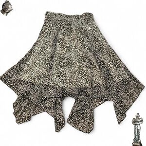 Jules & Leopold black, white, brown leopard print asymmetrical fairy hem skirt